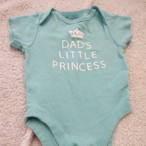 Dads little princess bodysuit 3/6 months old navy